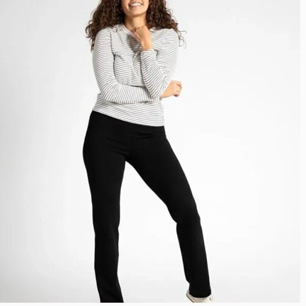 Betabrand Dress Pants Yoga Straight Leg Black Medium